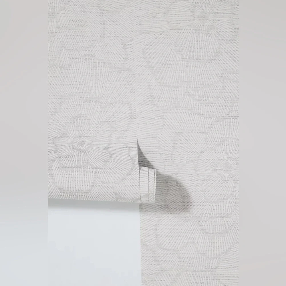 New Anthropologie x A Street Designs Grey Peony Textured Wallpaper Wall Mural